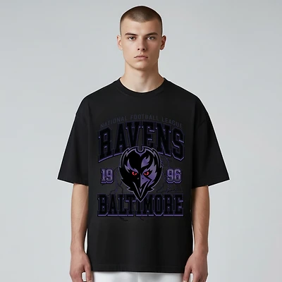 Unisex The Wild Collective Black Baltimore Ravens Front Facing T-Shirt