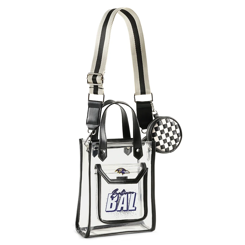 WEAR by Erin Andrews Baltimore Ravens Clear Stadium Crossbody Purse with Coin Pouch