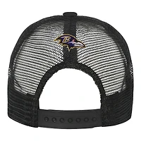 White/Black Baltimore Ravens Modern Fan Trucker Adjustable Hat