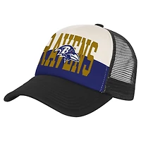 Casquette ajustable blanche/noire pour supporter des Ravens de Baltimore