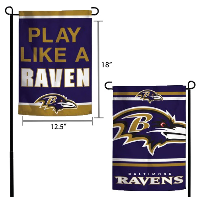 WinCraft Baltimore Ravens 12" x 18" Drapeau de jardin recto-verso avec slogan