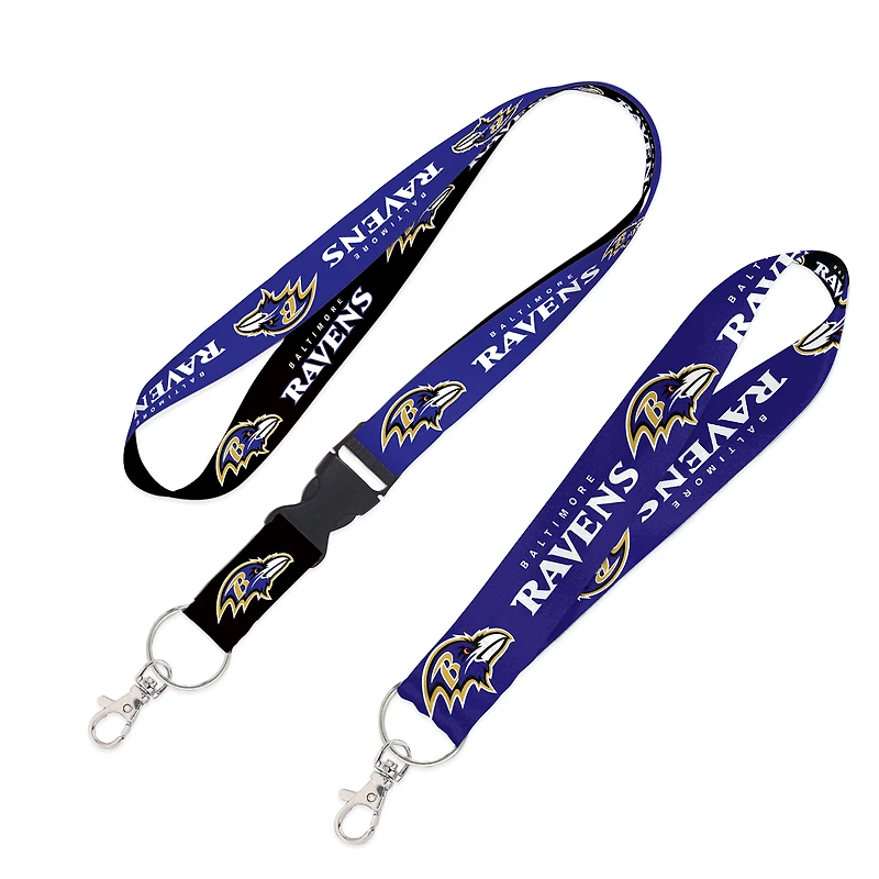 WinCraft Baltimore Ravens Lot de 2 cordons avec boucle amovible et sangle pour clés