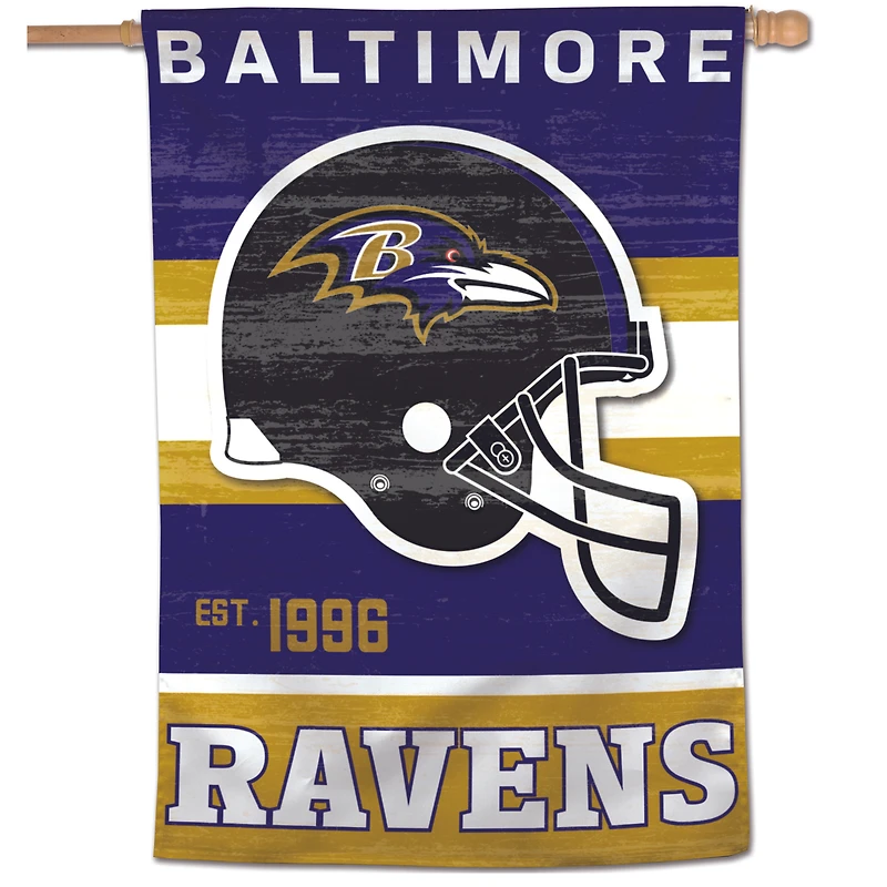 Bannière verticale rétro simple face WinCraft Baltimore Ravens 28" x 40"
