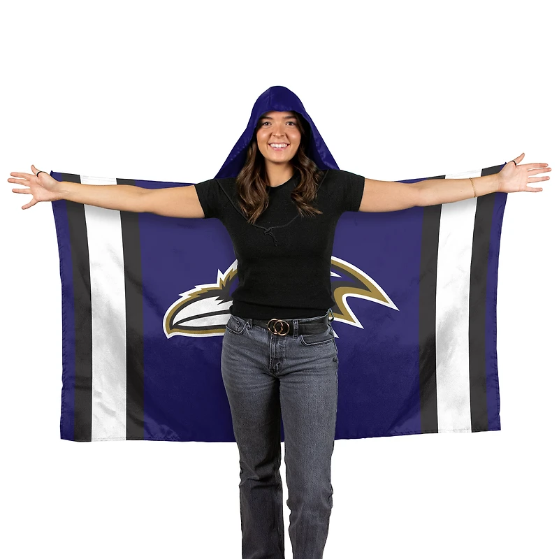 Drapeau à capuche WinCraft Baltimore Ravens 3' x 5'