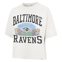 Women's '47  Natural Baltimore Ravens Florentina Montauk Cropped T-Shirt