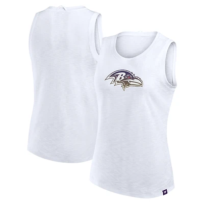 Women's Fanatics  White Baltimore Ravens Slub Tank Top