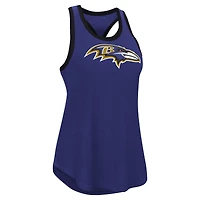 Débardeur à dos nageur Tater G-III 4Her par Carl Banks pour femme, violet, Baltimore Ravens