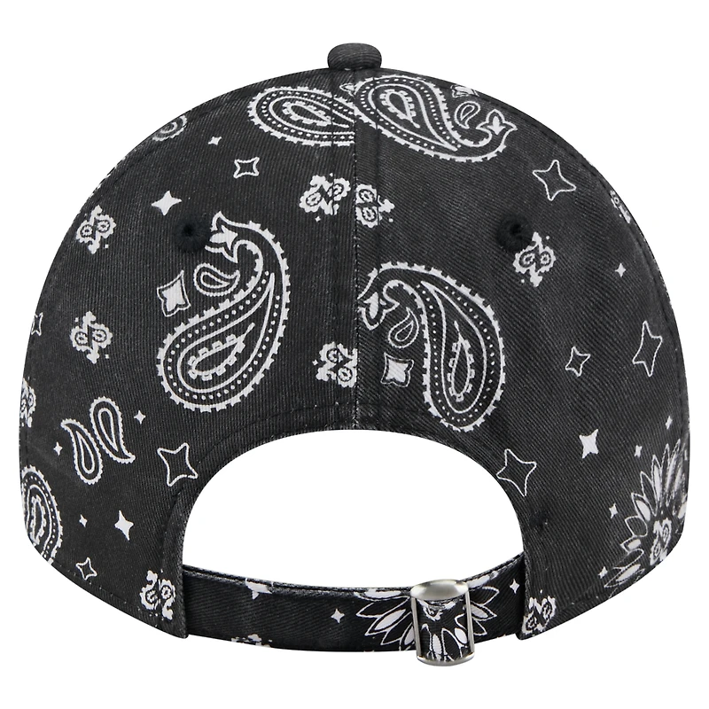 Casquette ajustable 9TWENTY Paisley des Baltimore Ravens de New Era pour femme, noire