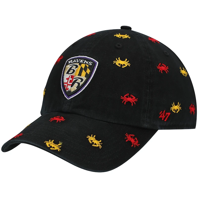 Casquette ajustable '47 Black Baltimore Ravens Confetti Clean Up pour femme
