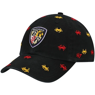 Casquette ajustable '47 Black Baltimore Ravens Confetti Clean Up pour femme