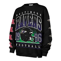 Women's '47  Black Baltimore Ravens Go Big Oversized Pullover Sweatshirt