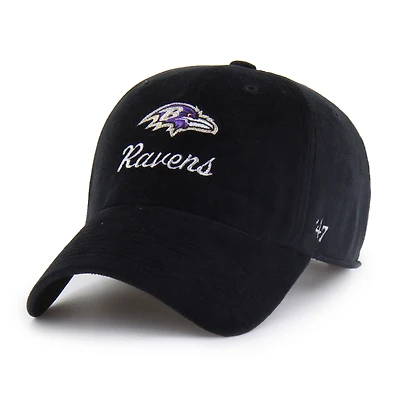 Casquette ajustable noire « 47 Baltimore Ravens Spirited Clean Up » pour femme