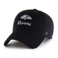 Casquette ajustable noire « 47 Baltimore Ravens Spirited Clean Up » pour femme