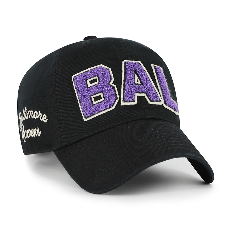 Casquette ajustable Zoey Clean Up noire '47 pour femme des Baltimore Ravens