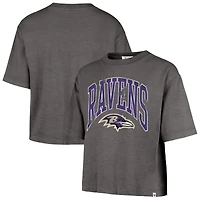Women's '47  Charcoal Baltimore Ravens Cropped Mindi Slub T-Shirt