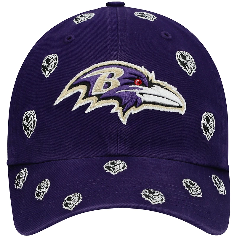 Casquette ajustable pour femme « 47 Purple Baltimore Ravens Confetti Clean Up Head Logo »