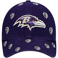Casquette ajustable pour femme « 47 Purple Baltimore Ravens Confetti Clean Up Head Logo »