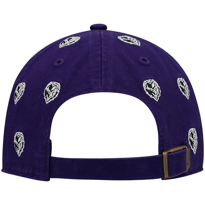 Women's '47 Purple Baltimore Ravens Confetti Clean Up Head Logo Adjustable Hat