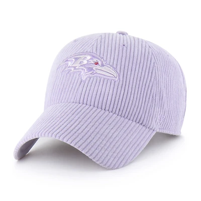 Women's '47 Purple Baltimore Ravens Mellow Corduroy Clean Up Adjustable Hat
