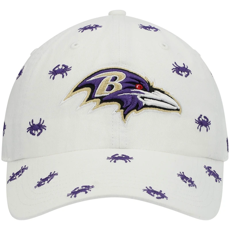 Women's '47 White Baltimore Ravens Confetti Clean Up Adjustable Hat