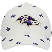 Women's '47 White Baltimore Ravens Confetti Clean Up Adjustable Hat