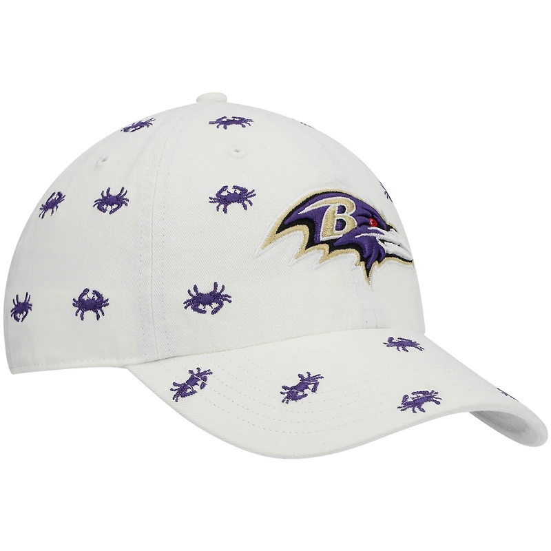 Women's '47 White Baltimore Ravens Confetti Clean Up Adjustable Hat