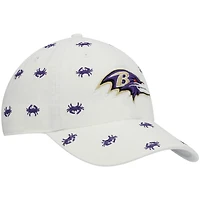 Women's '47 White Baltimore Ravens Confetti Clean Up Adjustable Hat