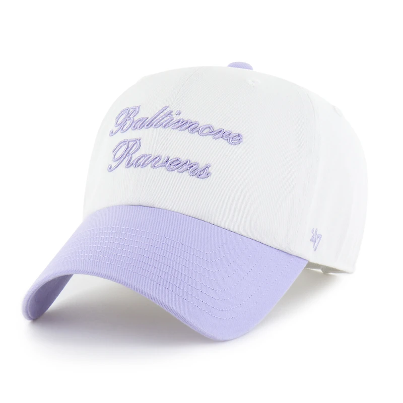 Women's '47  White Baltimore Ravens Gelato Two-Tone Clean Up Adjustable Hat
