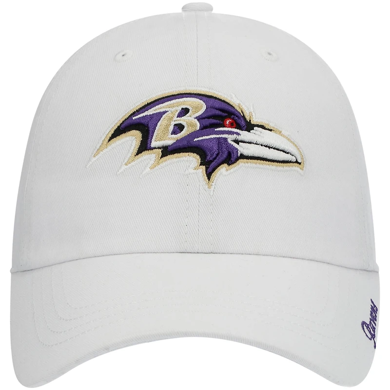 Casquette réglable blanche avec logo Miata Clean Up des Ravens de Baltimore '47 pour femmes