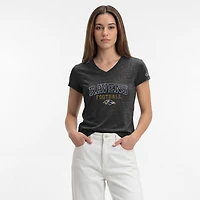 T-shirt à col en V Champion Black Baltimore Ravens Triumph Tri-Blend pour femmes