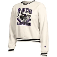Women's Champion  Cream Baltimore Ravens Reverse Weave Fleece Sweatshirt