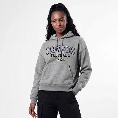 Women's Champion Gray Baltimore Ravens Triumph Tri-Blend Hoodie