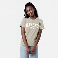 T-shirt Champion pour femmes, marron clair, Baltimore Ravens, beurre de cacao