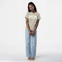 T-shirt Champion pour femmes, marron clair, Baltimore Ravens, beurre de cacao