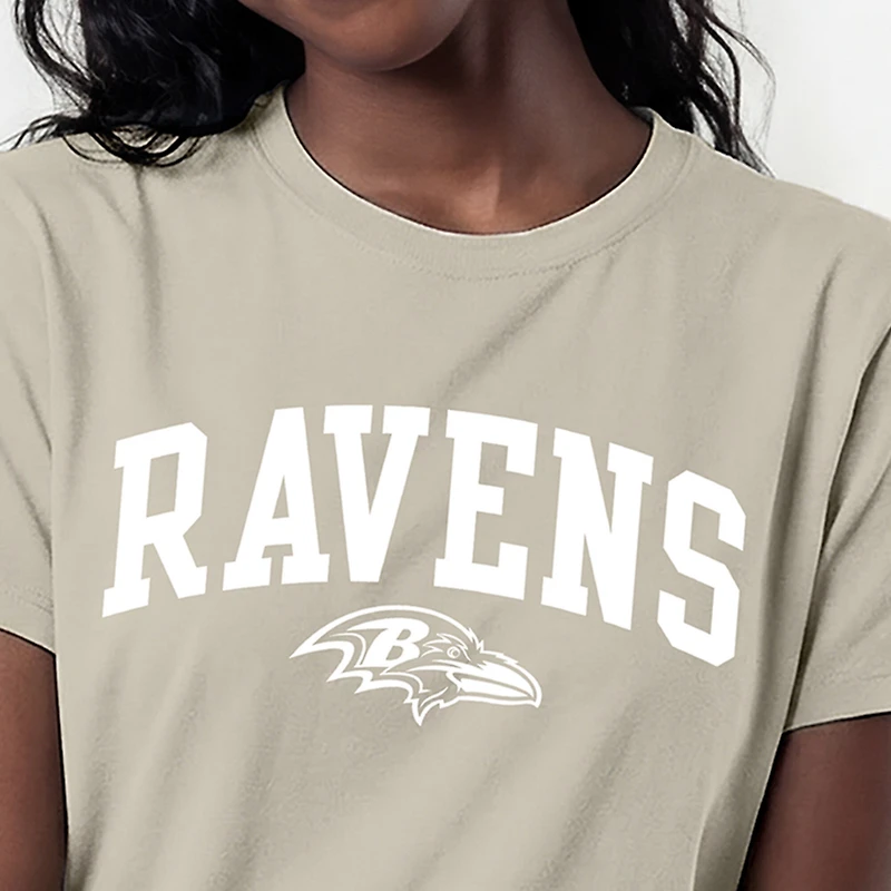 Women's Champion  Light Brown Baltimore Ravens Cocoa Butter T-Shirt