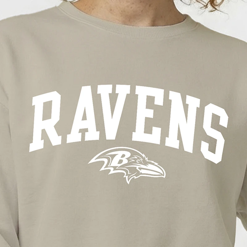 Women's Champion  Light Brown Baltimore Ravens Powerblend Cocoa Butter Fleece Sweatshirt