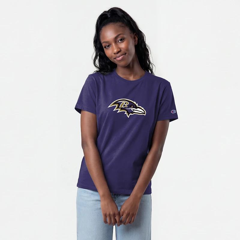 T-shirt Champion violet pour femmes avec logo des Ravens de Baltimore