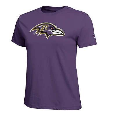 T-shirt Champion violet pour femmes avec logo des Ravens de Baltimore