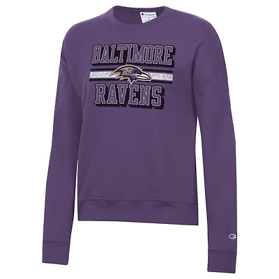 Women's Champion Purple Baltimore Ravens Powerblend Fleece Sweatshirt