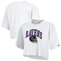 T-shirt court boyfriend blanc Champion Baltimore Ravens pour femme