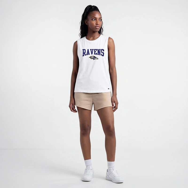 Women's Champion  White Baltimore Ravens Muscle Tank Top