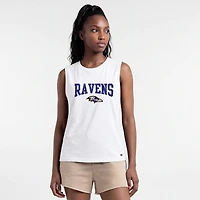 Women's Champion  White Baltimore Ravens Muscle Tank Top