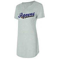 Chemise de nuit en tricot gris Baltimore Ravens Petition pour femme Concepts Sport