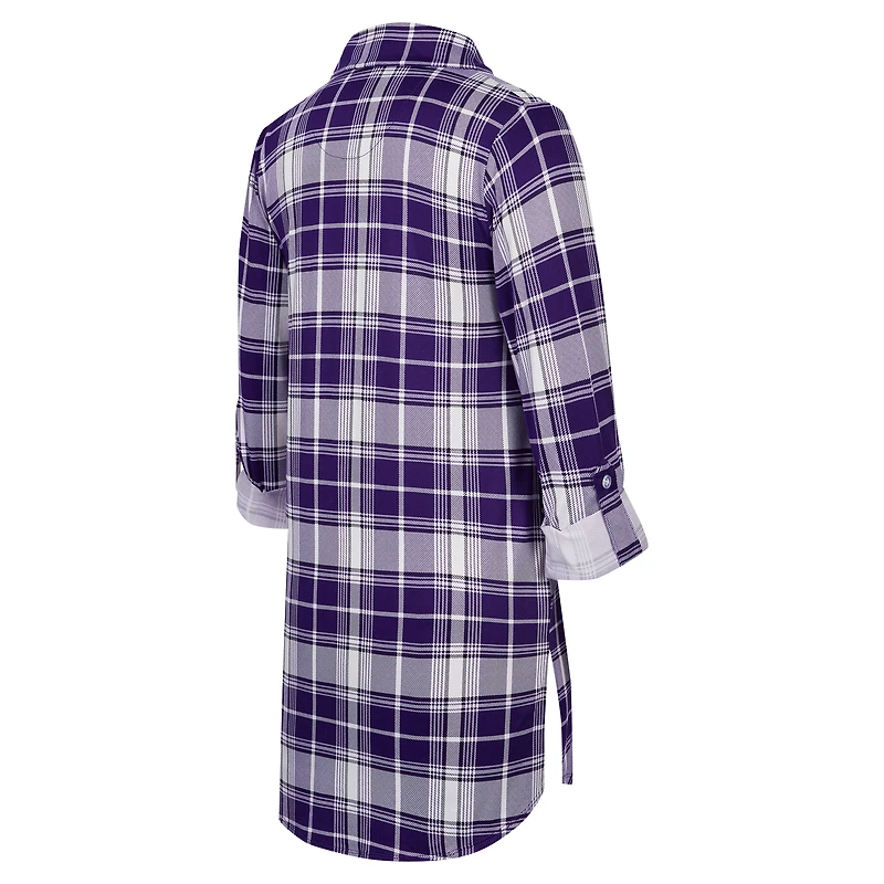 Chemise de nuit en tricot à carreaux Ashford Baltimore Ravens Purple Concepts Sport pour femmes