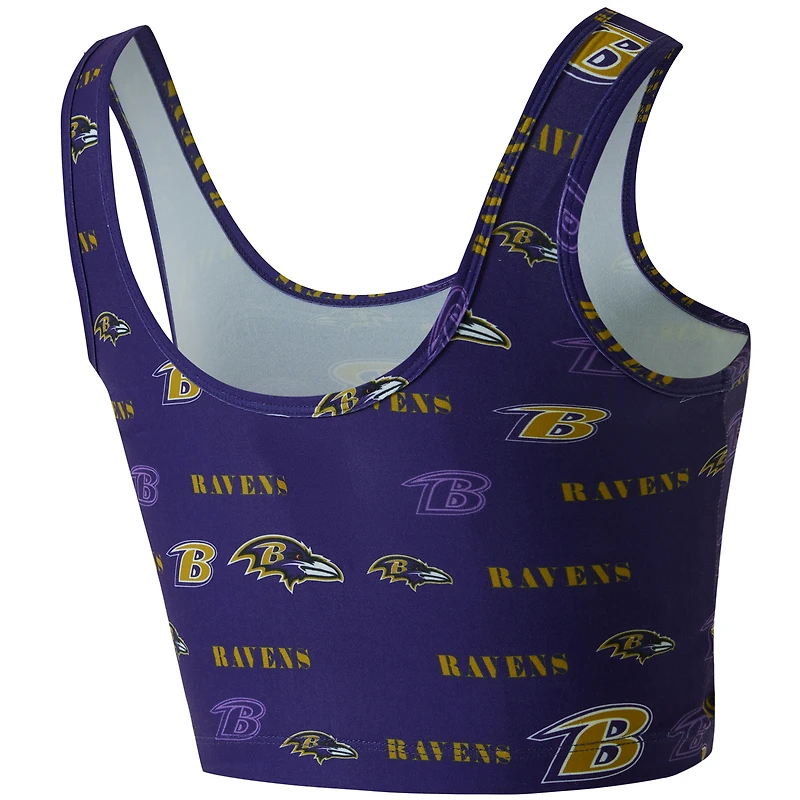 Brassière Concepts Sport Purple Baltimore Ravens à imprimé mosaïque pour femme