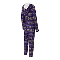 Women's Concepts Sport  Purple Baltimore Ravens Roadway Allover Print Microfleece Full-Zip Union Suit