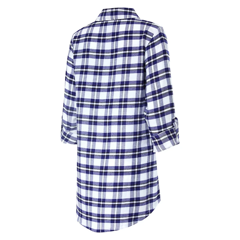 Chemise de nuit à manches longues carreaux pour femme Concepts Sport Baltimore Ravens Sienna pourpre