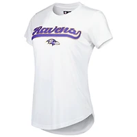 Ensemble de nuit Concepts Sport blanc/anthracite pour femme avec haut et leggings Sonata des Baltimore Ravens
