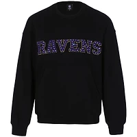 Sweat-shirt à bijoux en chenille noir Cuce pour femme des Baltimore Ravens