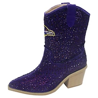 Women's Cuce  Purple Baltimore Ravens Crystal Ankle Boots